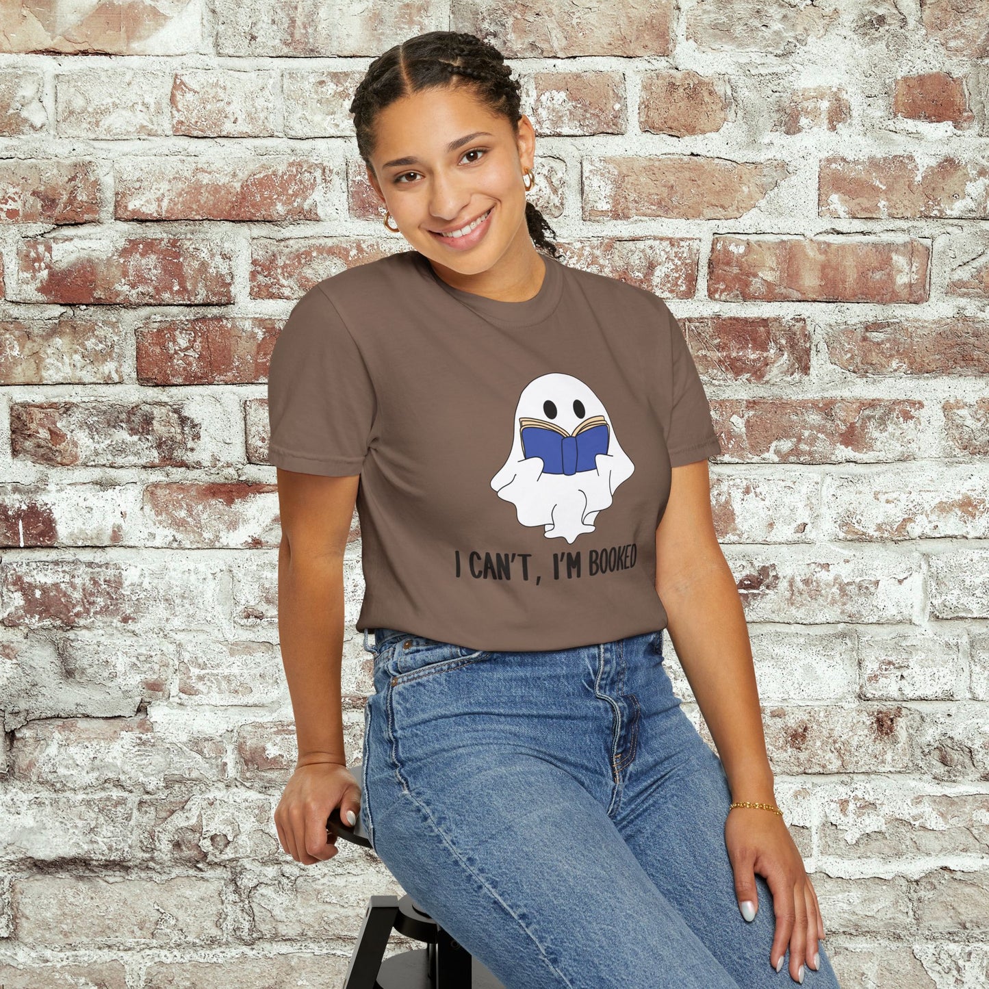 I Cant I'm Booked Ghost Comfort Colors Tee