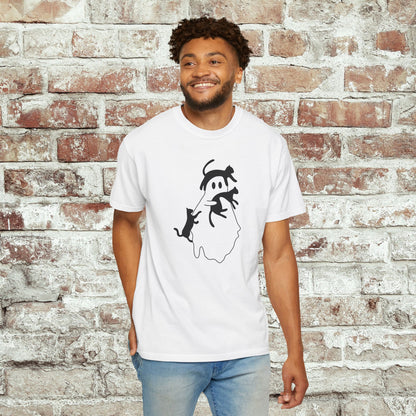 Spooky Ghost & Black Cats Comfort Colors Tee