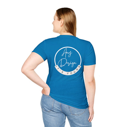 Personalizable Unisex Softstyle T-Shirt- Back Print Only!