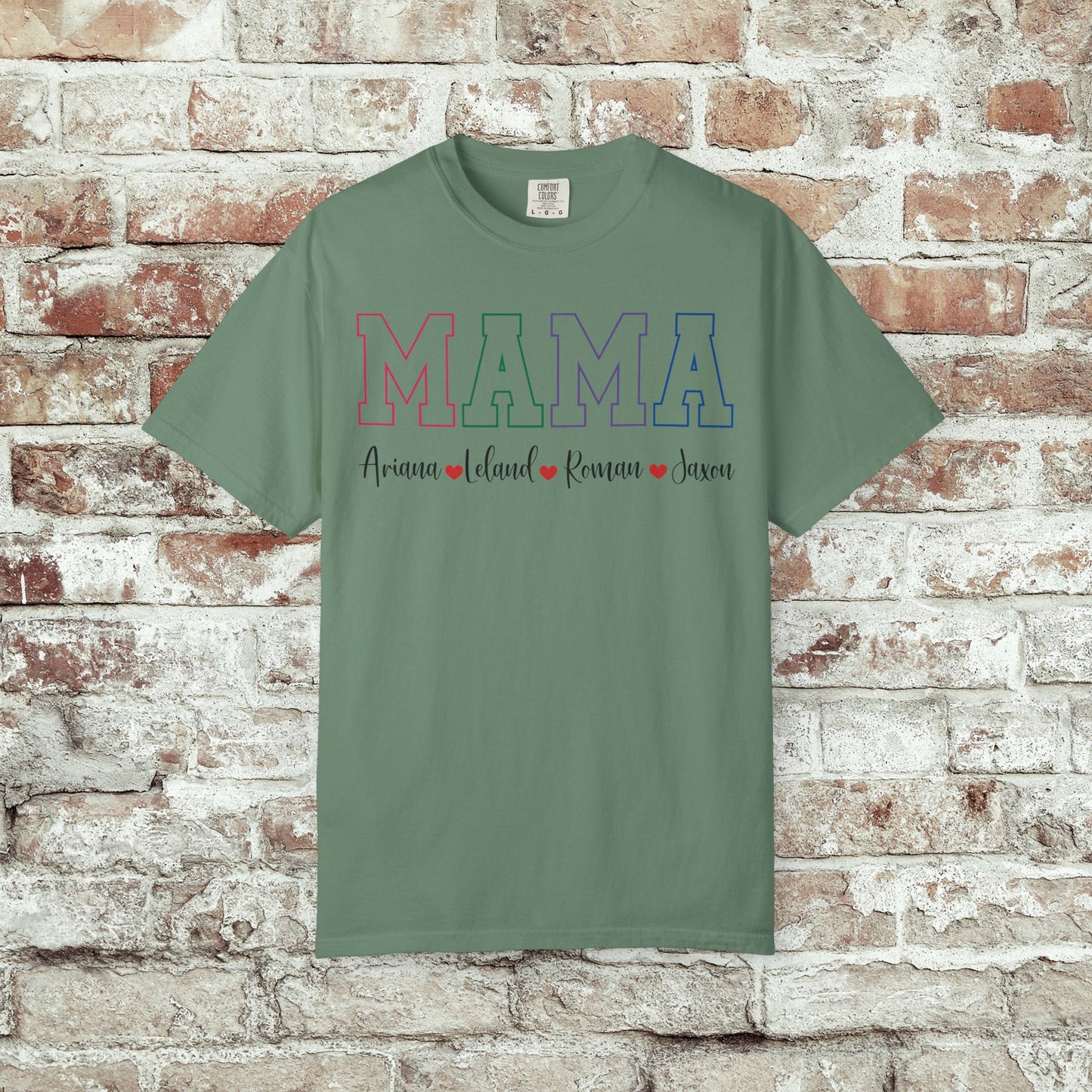 Custom MAMA T-Shirt with Kids Names
