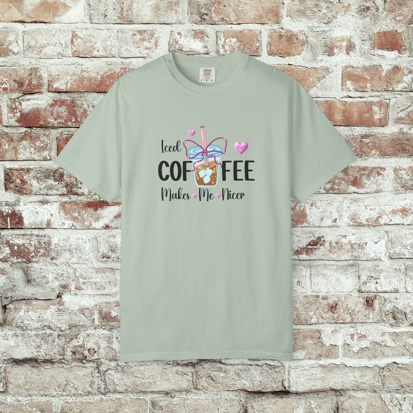 Iced Coffee Makes Me Nicer Comfort Colors T-Shirt