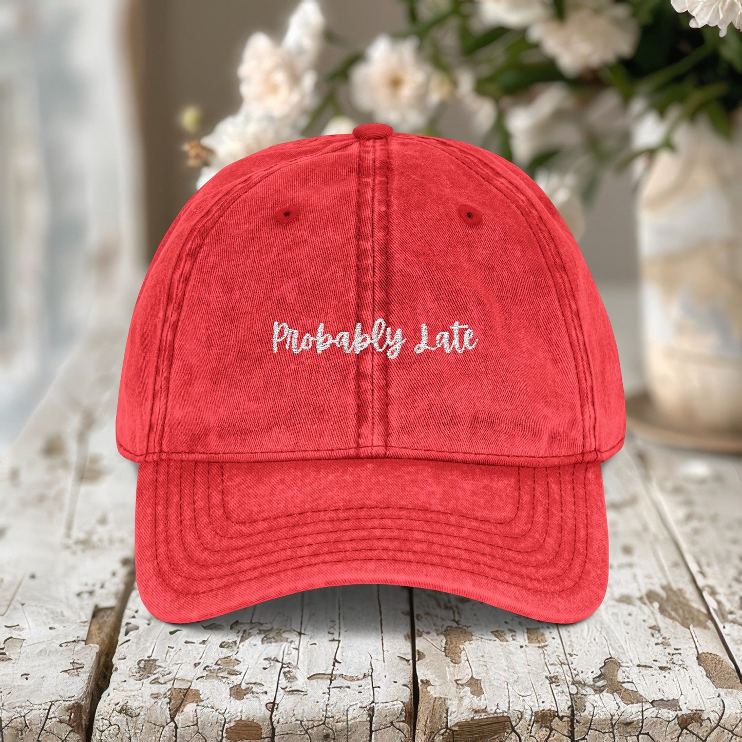 Probably Late Embroidered Distressed Hat