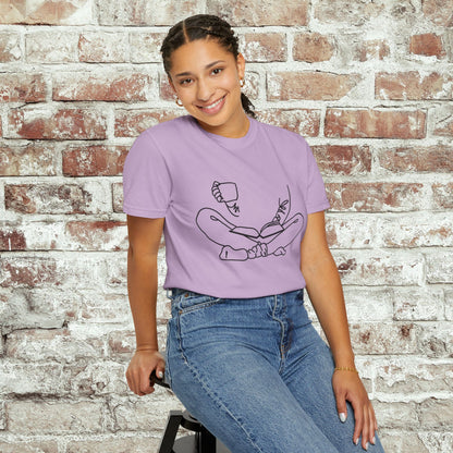 Crisscross Reader and Coffee Drinker Unisex T-shirt