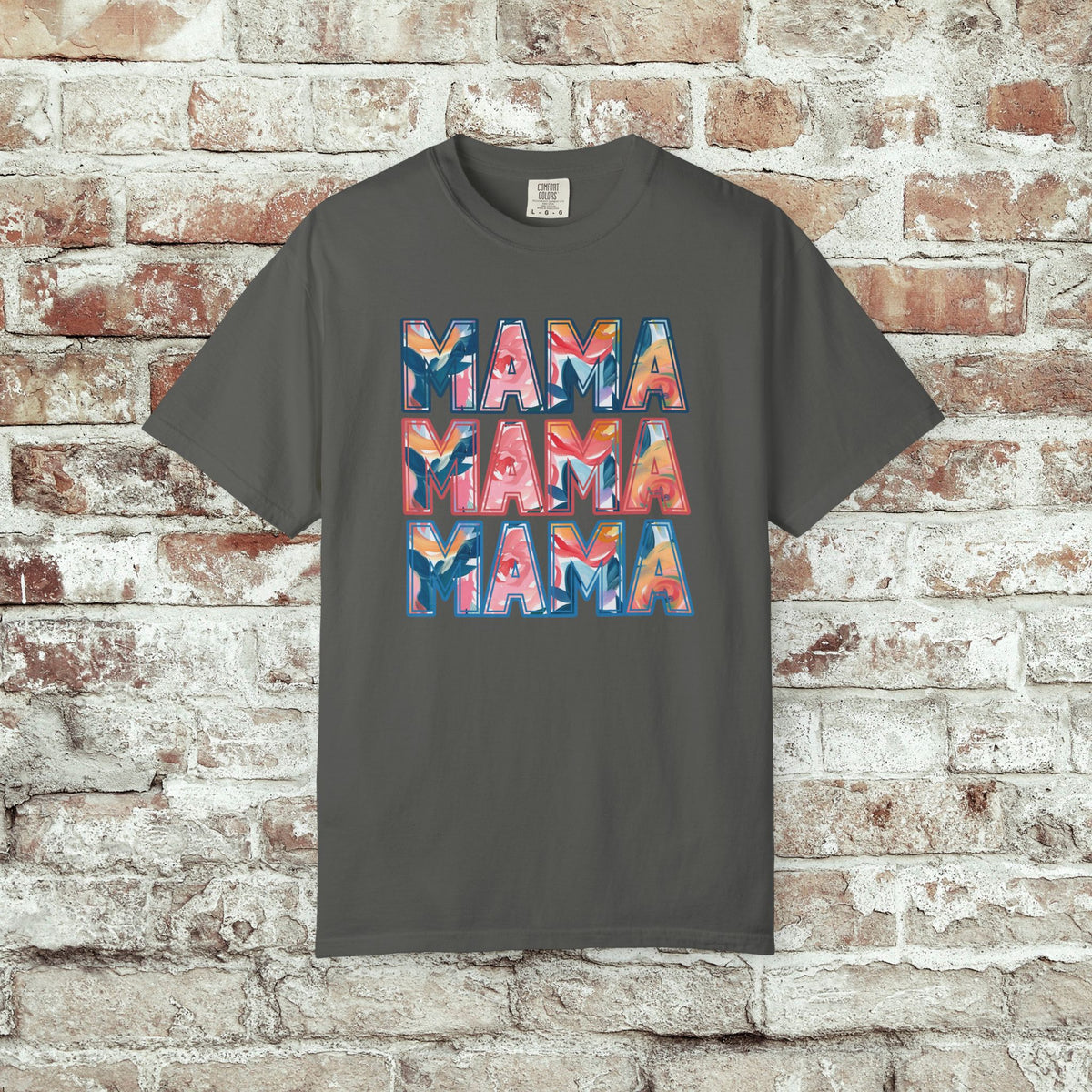 Stacked MAMA Comfort Colors Tee | Bold Retro Mom Shirt, Cute Mom Life Gift, Colorful Graphic Shirt for Moms, Oversized Fit Option, New Mom