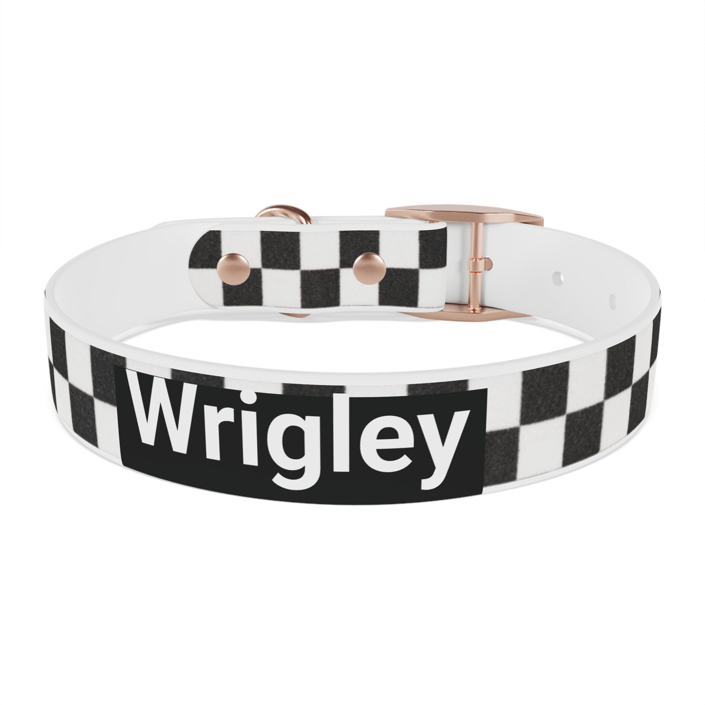 Personalized Checkered Dog Collar