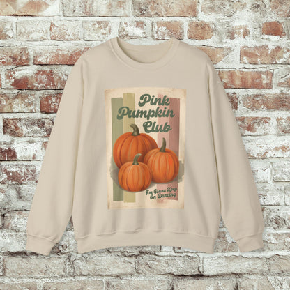 Pink Pumpkin Club Sweatshirt, Retro Fall Sweater