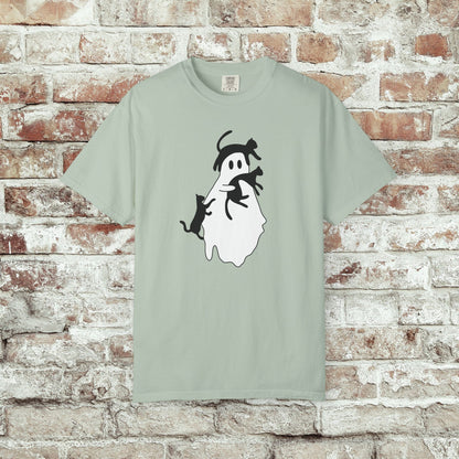 Spooky Ghost & Black Cats Comfort Colors Tee