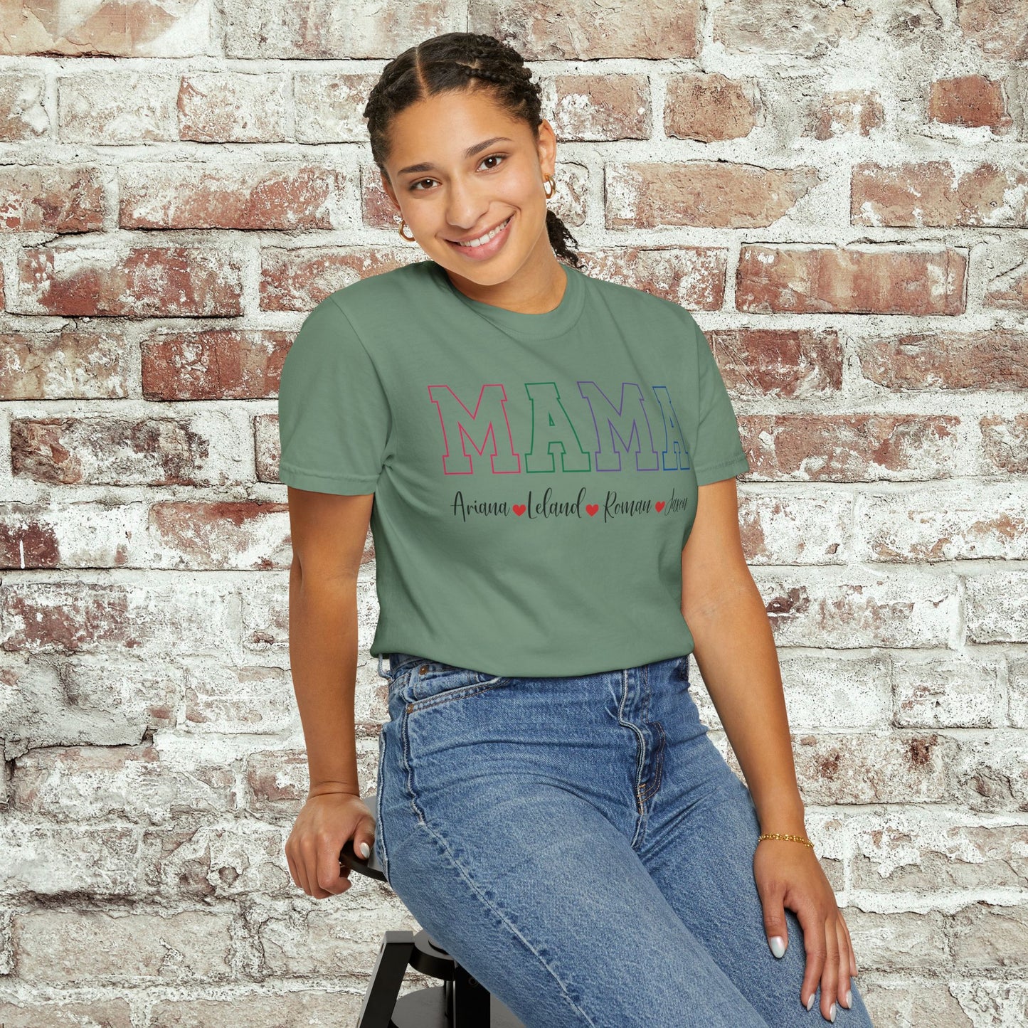 Custom MAMA T-Shirt with Kids Names