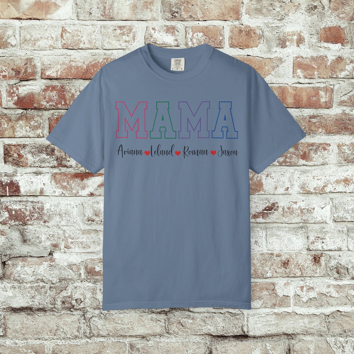 Custom MAMA T-Shirt with Kids Names