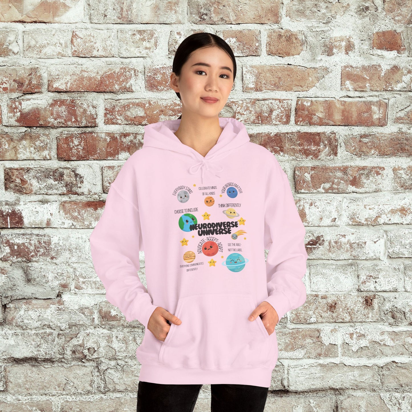Neurodiverse Universe Unisex Hoodie, Inclusive Sweatshirt, Gift for Neurodiversity Awareness, Choose To Include, Teacher Parent Mom Dad Kid