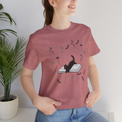 Book Lover's Cat Tee