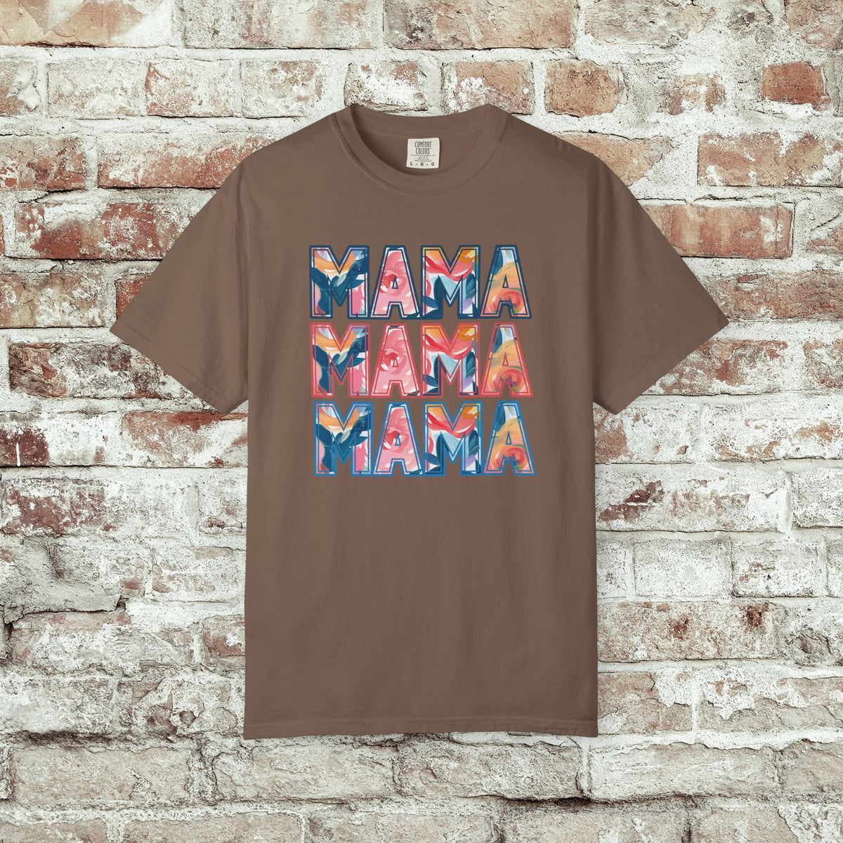 Stacked MAMA Comfort Colors Tee | Bold Retro Mom Shirt, Cute Mom Life Gift, Colorful Graphic Shirt for Moms, Oversized Fit Option, New Mom