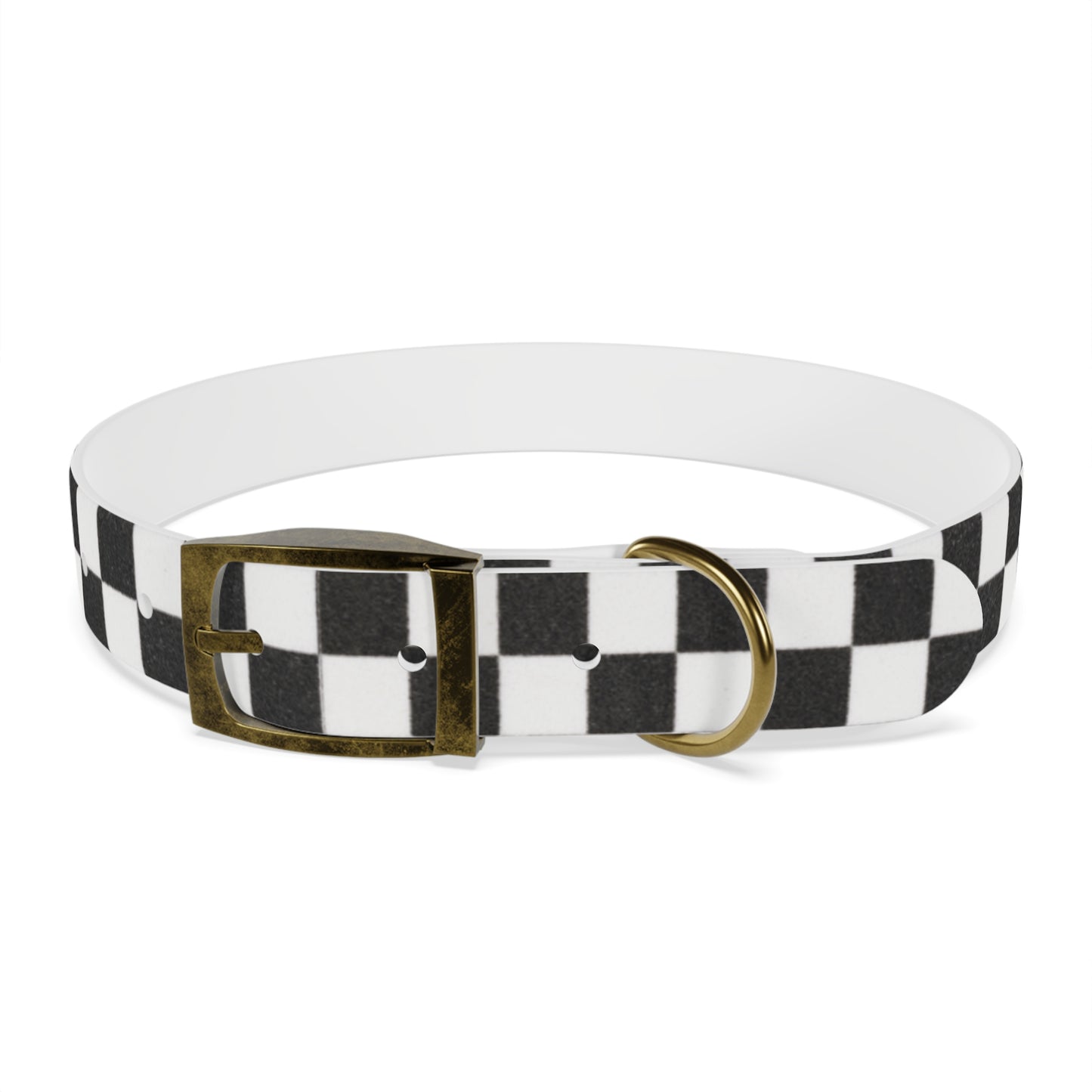 Personalized Checkered Dog Collar