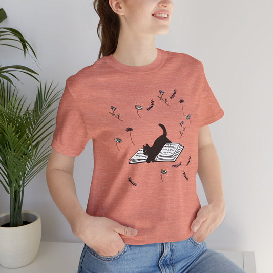 Book Lover's Cat Tee