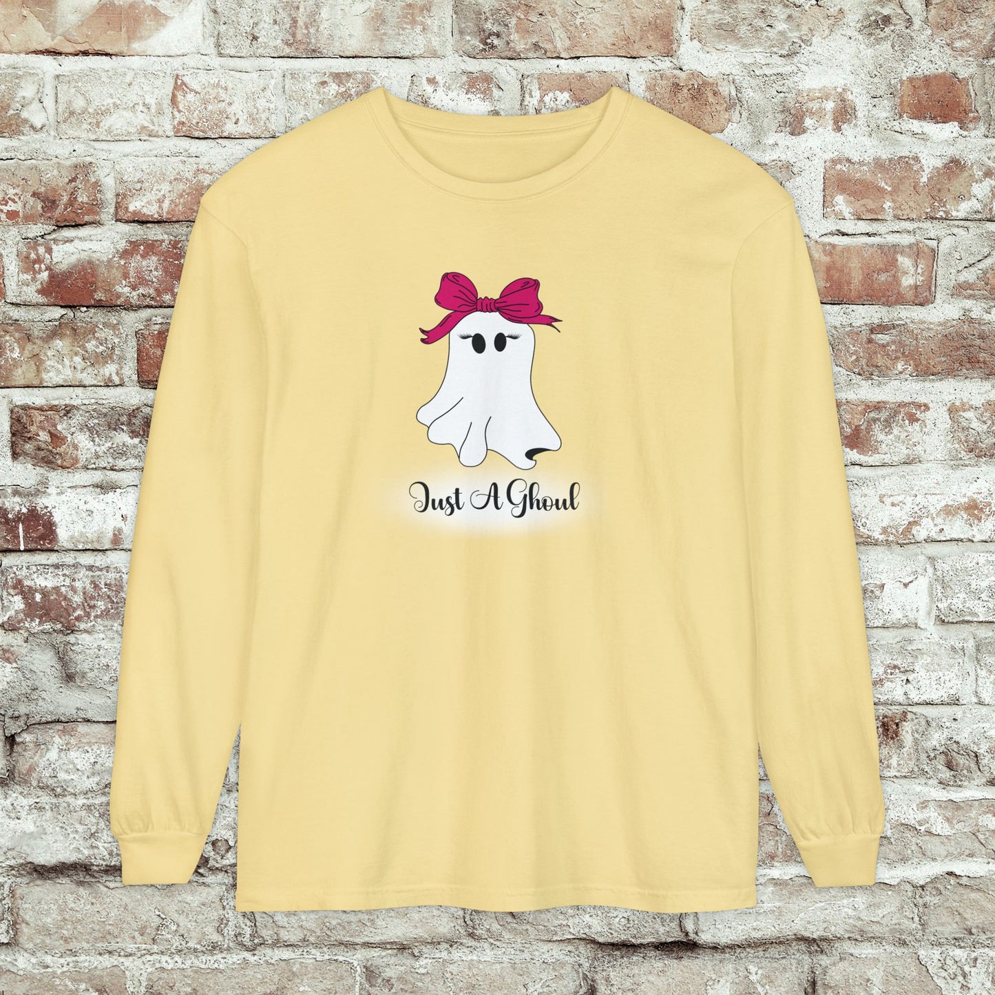 Just A Ghoul Long Sleeve Comfort Colors Shirt