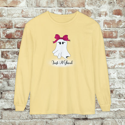 Just A Ghoul Long Sleeve Comfort Colors Shirt