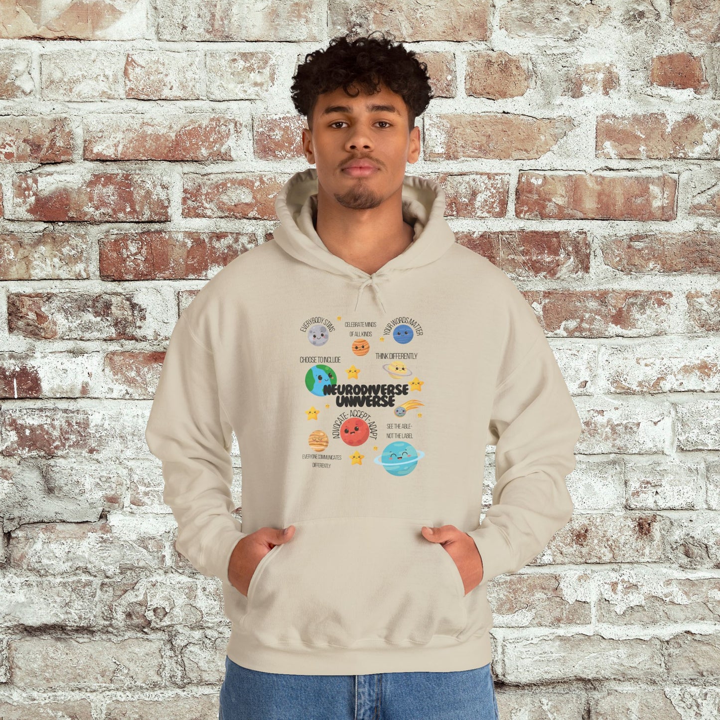 Neurodiverse Universe Unisex Hoodie, Inclusive Sweatshirt, Gift for Neurodiversity Awareness, Choose To Include, Teacher Parent Mom Dad Kid