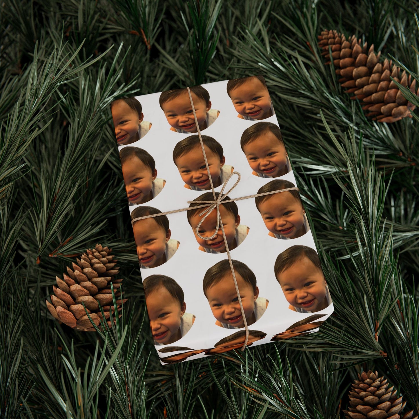 Custom Photo Wrapping Paper with Your Baby Dog Friend or Family