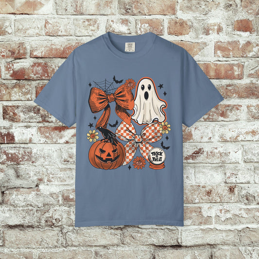 Spooky Halloween Ghost Bow T-shirt