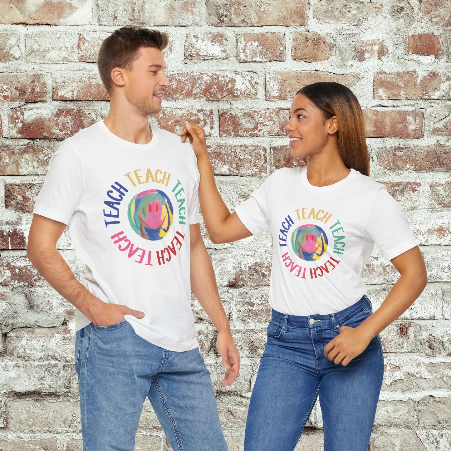 Unisex Soft-Style Teach Teach Teach Shirt for Teachers