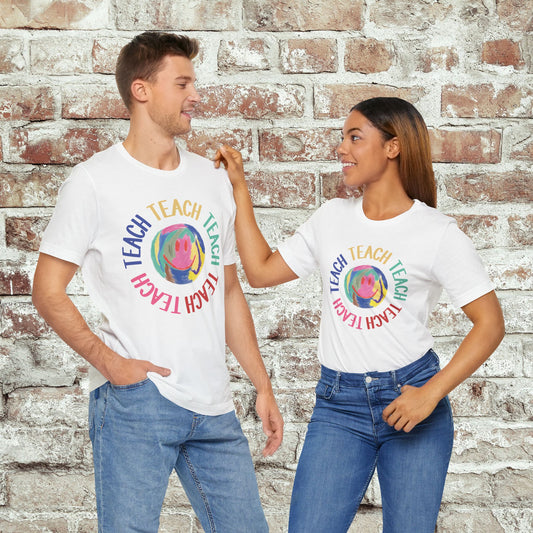 Unisex Soft-Style Teach Teach Teach Shirt for Teachers