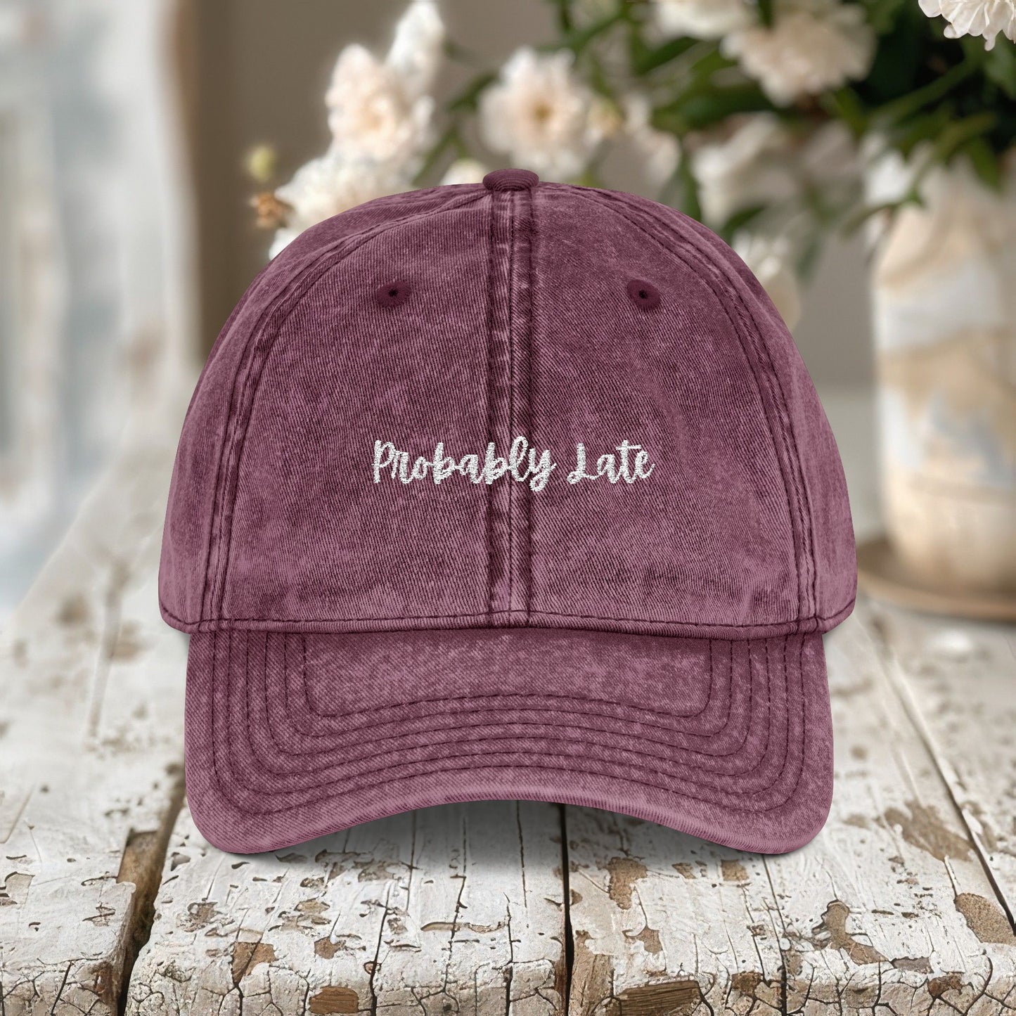 Probably Late Embroidered Distressed Hat