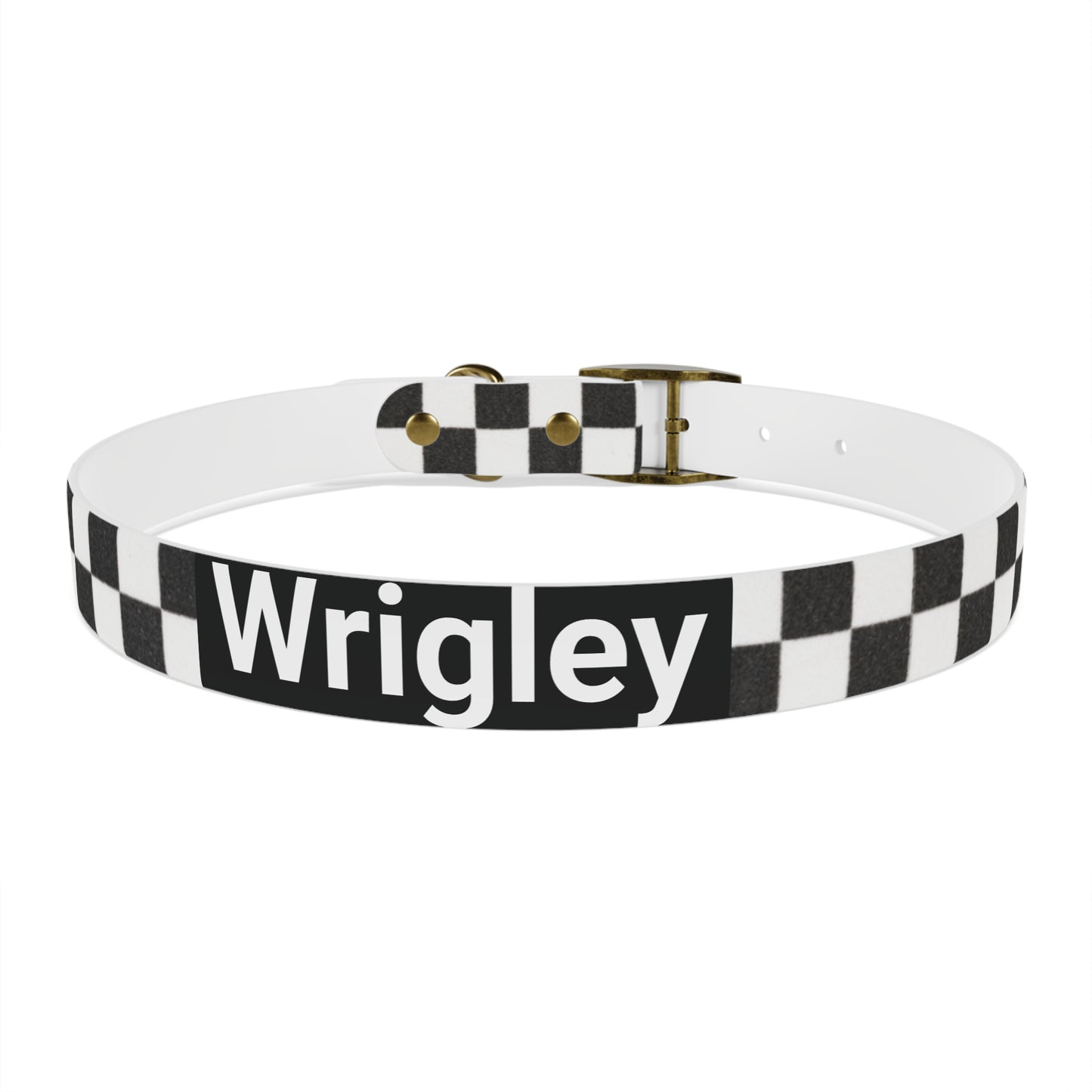 Personalized Checkered Dog Collar