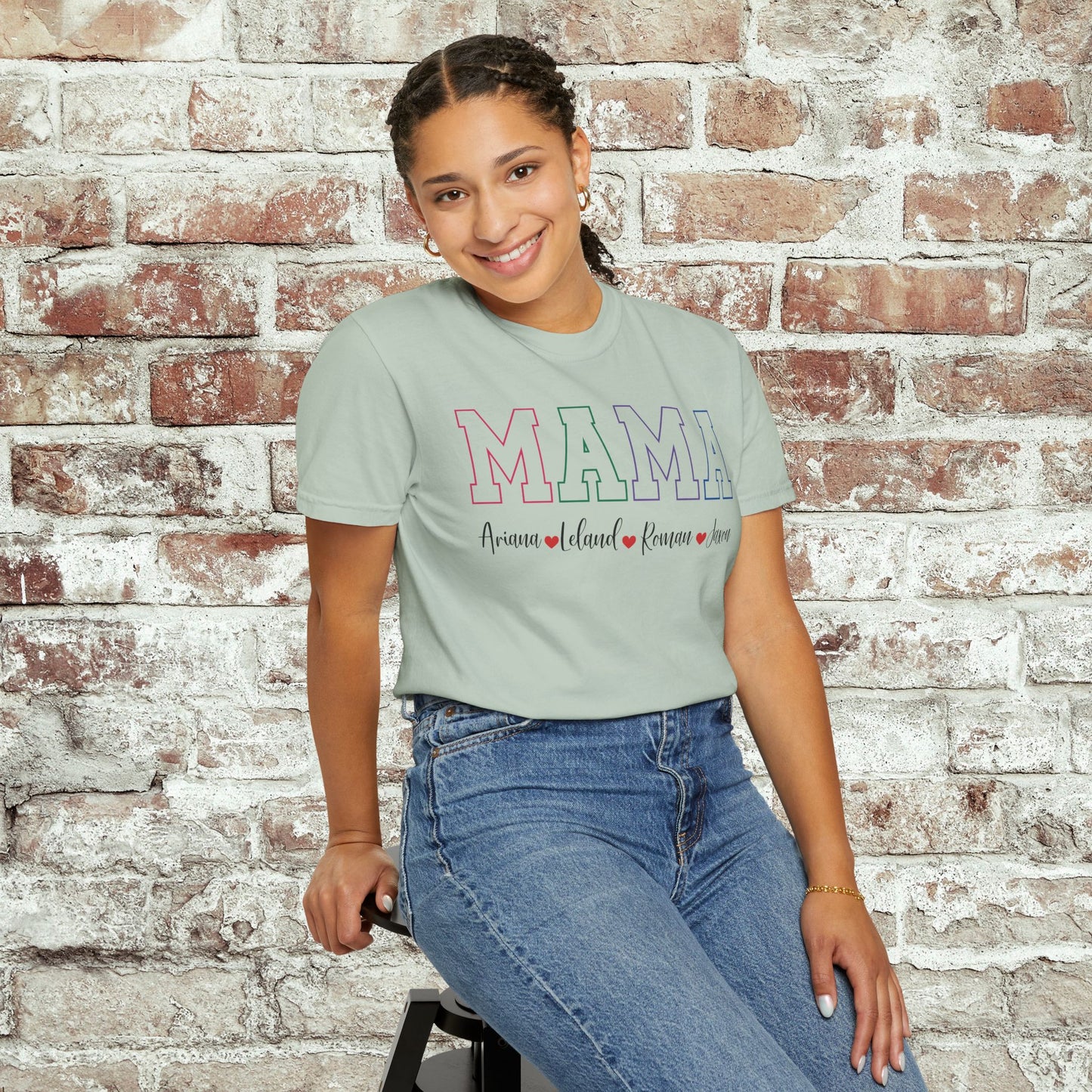 Custom MAMA T-Shirt with Kids Names