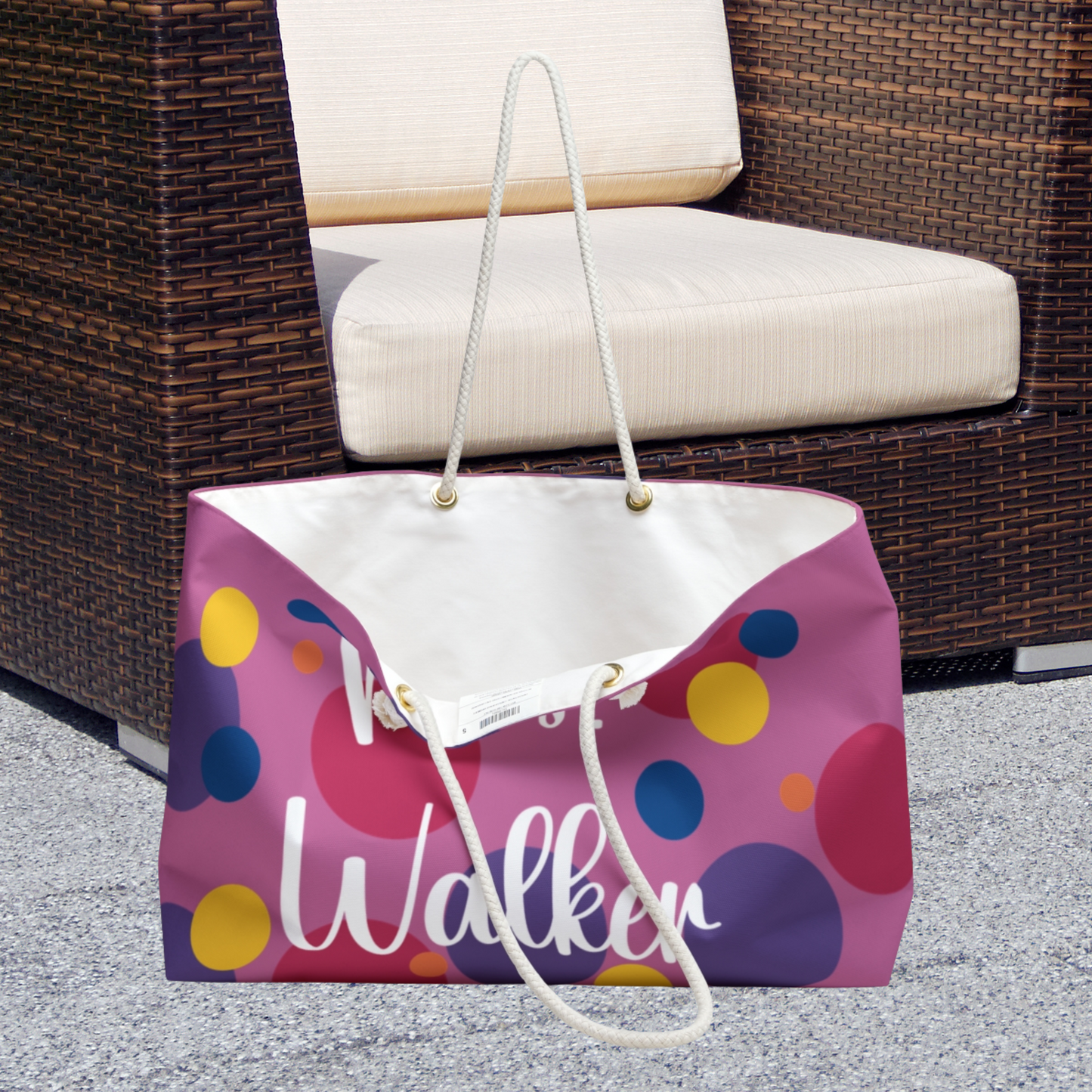 Personalized Polka Dot Weekender Bag