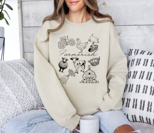 Farmerish Doodle Style Sweatshirt
