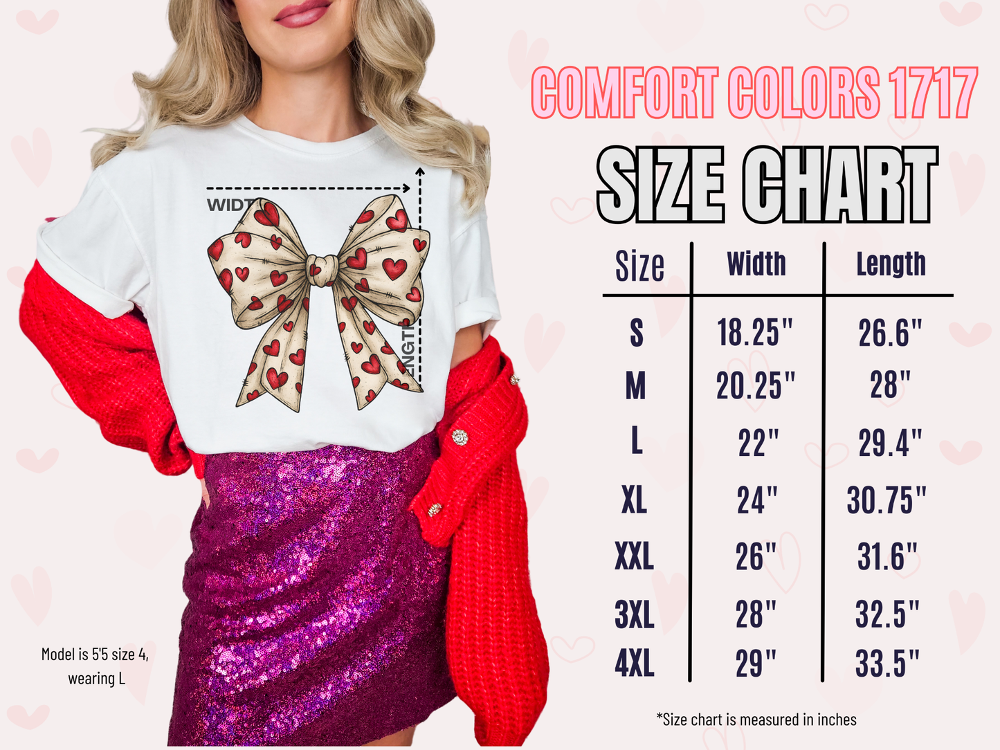 Personalizable Heart Bow T-Shirt — Cute Hand-Drawn Ribbon Design for Valentine's Day & Gifts