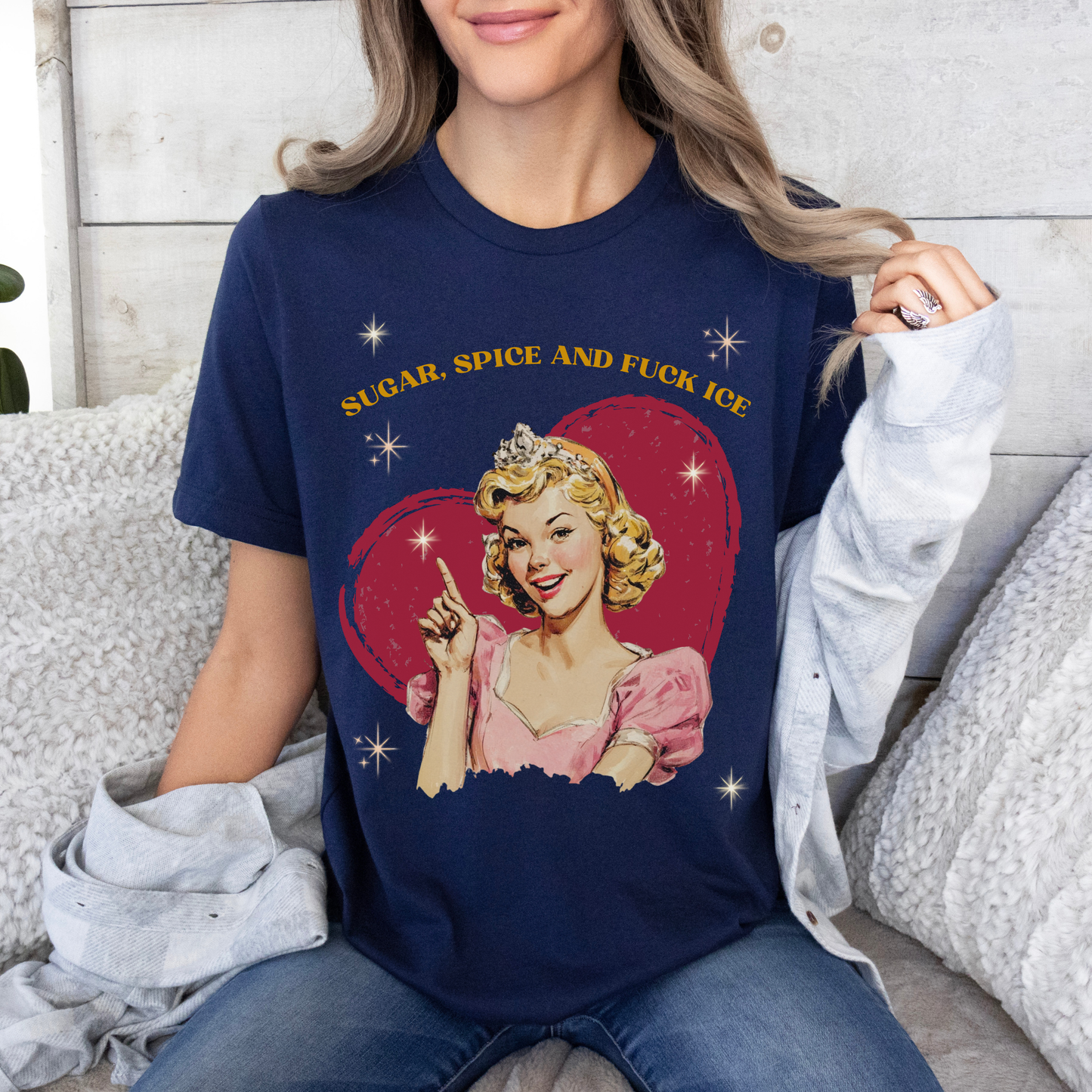 "Sugar, Spice and F* ICE" Vintage Pin-Up Heart Shirt