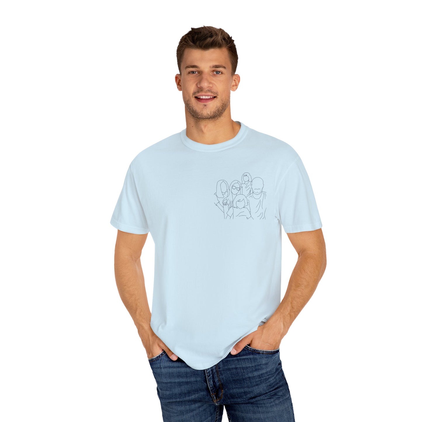 Custom Photo Shirt, Minimalist Line Art Unisex T-Shirt