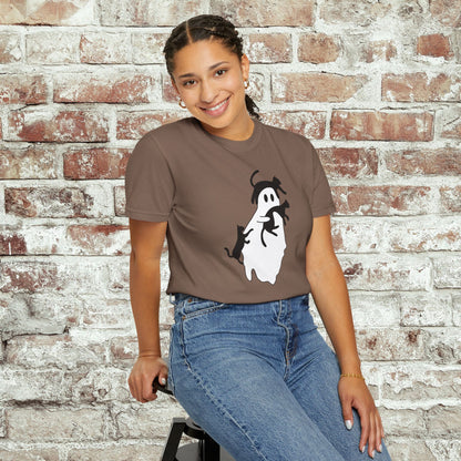 Spooky Ghost & Black Cats Comfort Colors Tee