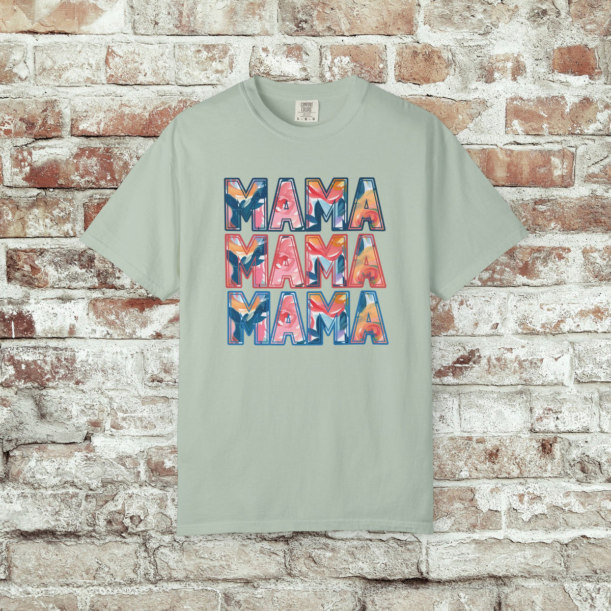 Stacked MAMA Comfort Colors Tee | Bold Retro Mom Shirt, Cute Mom Life Gift, Colorful Graphic Shirt for Moms, Oversized Fit Option, New Mom