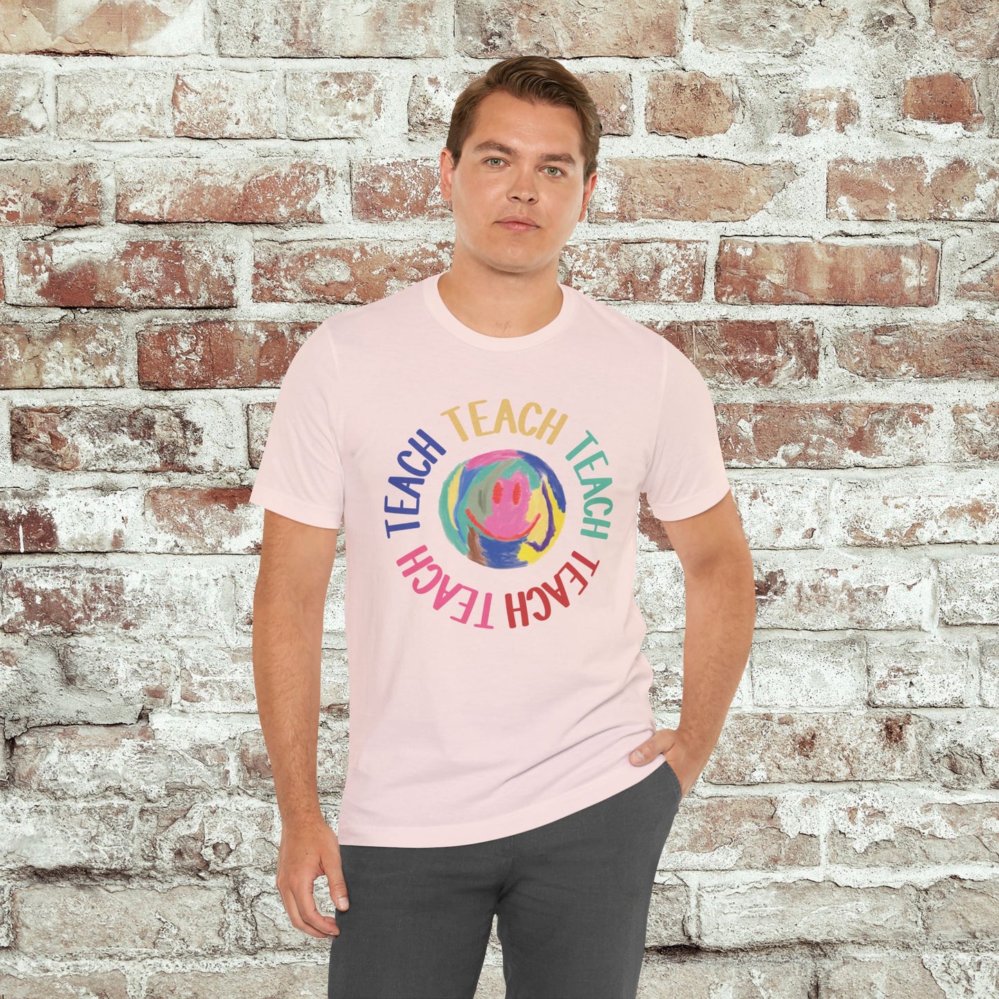 Unisex Soft-Style Teach Teach Teach Shirt for Teachers