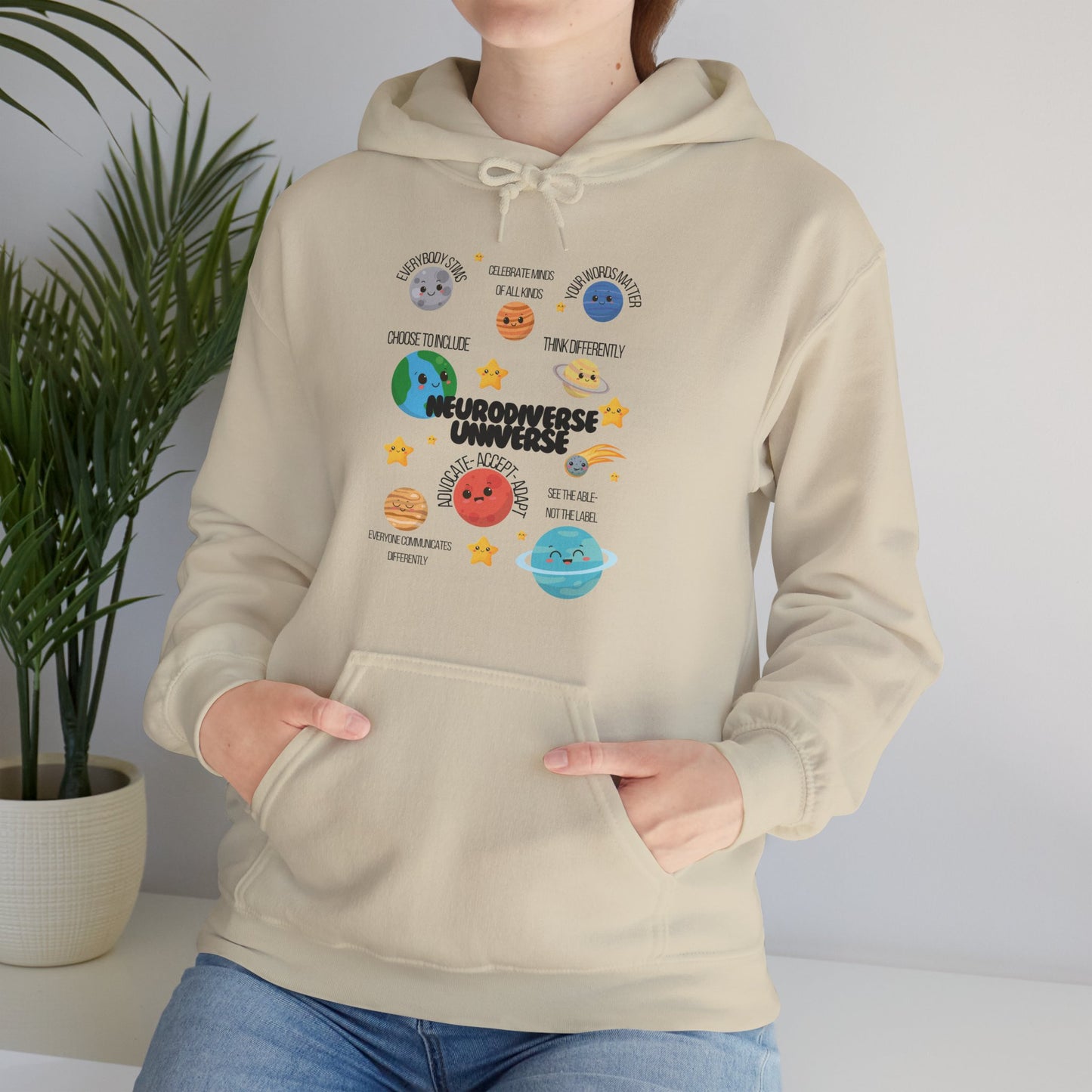 Neurodiverse Universe Unisex Hoodie, Inclusive Sweatshirt, Gift for Neurodiversity Awareness, Choose To Include, Teacher Parent Mom Dad Kid