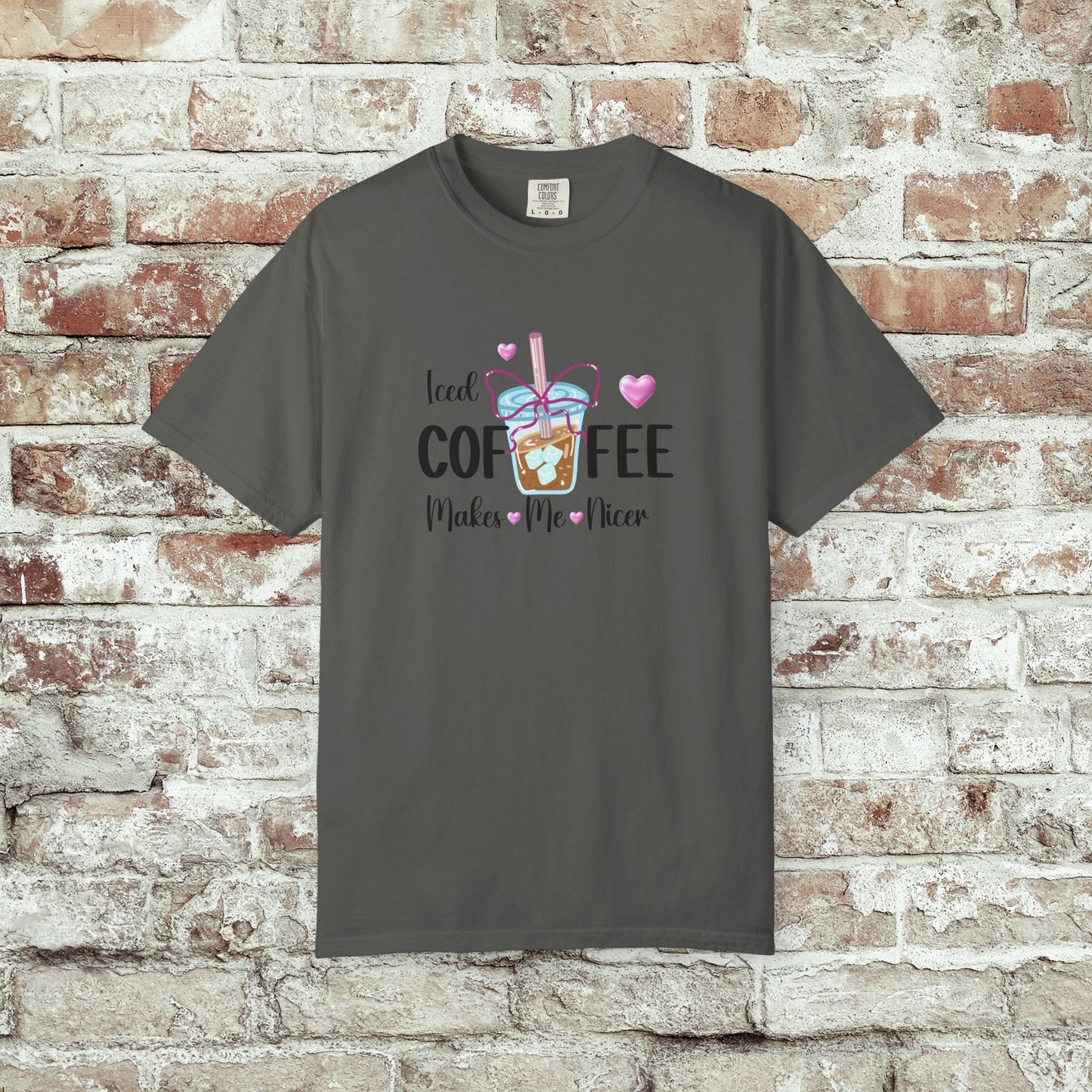 Iced Coffee Makes Me Nicer Comfort Colors T-Shirt