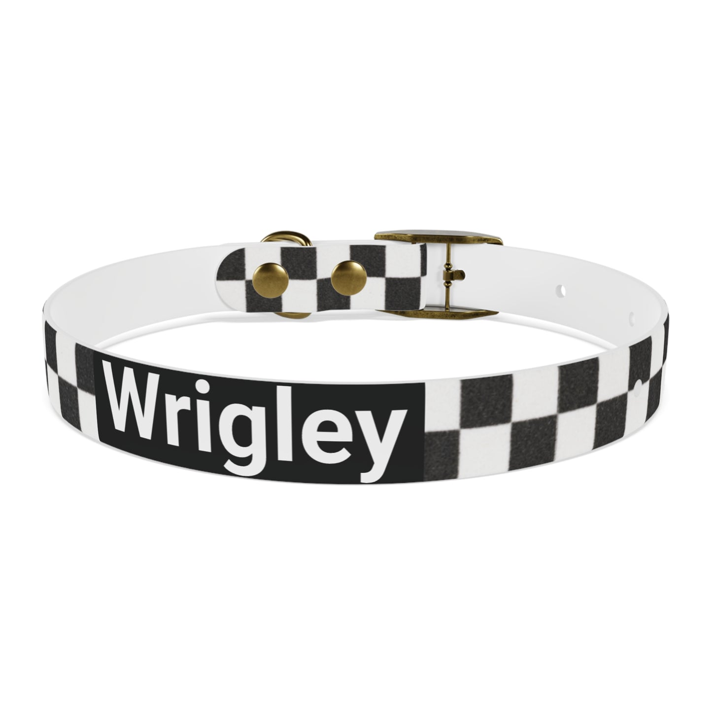 Personalized Checkered Dog Collar