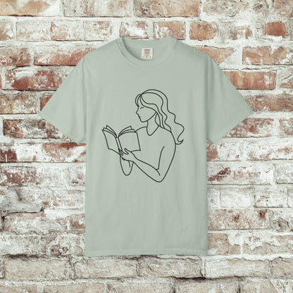 Reading Girl Outline T-Shirt