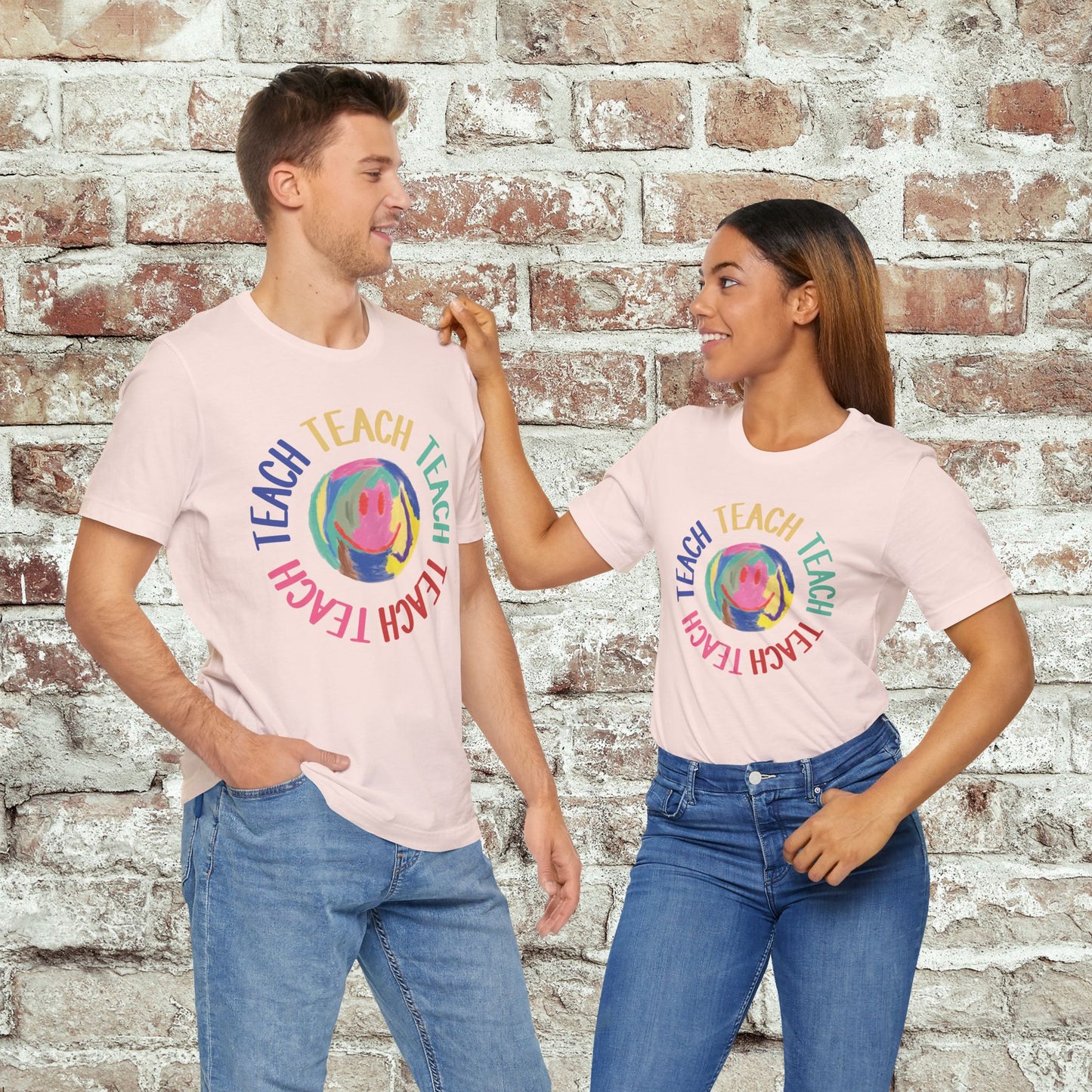 Unisex Soft-Style Teach Teach Teach Shirt for Teachers