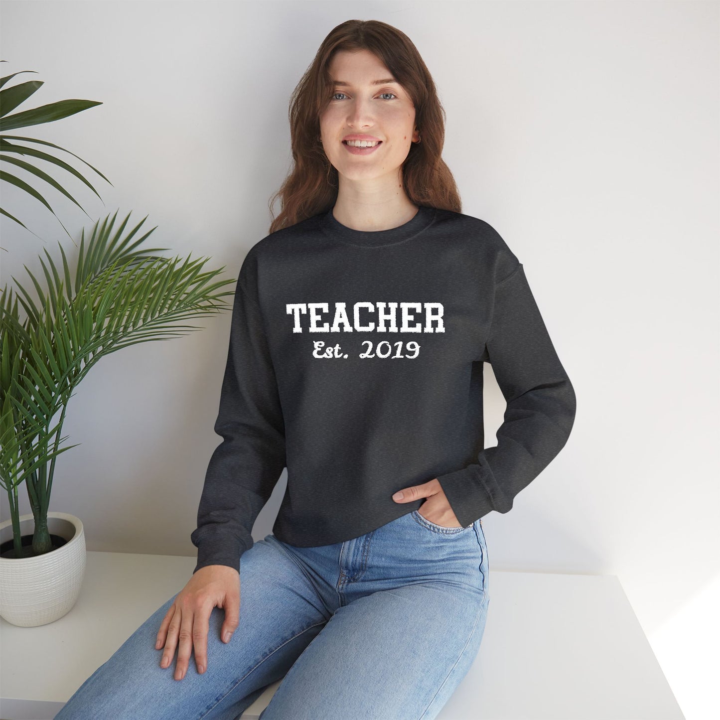 Embroidered Teacher Established (Custom Date) Sweatshirt