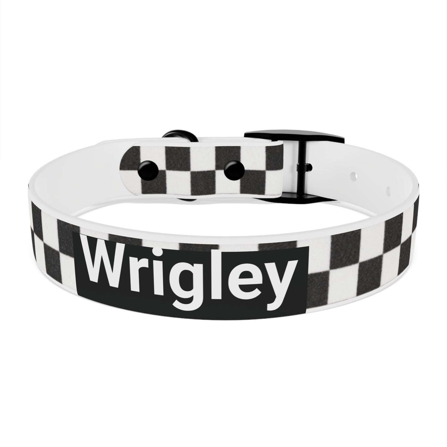 Personalized Checkered Dog Collar