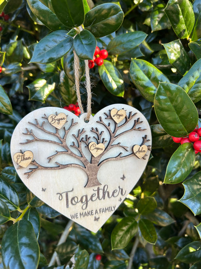Family Tree Heart Personalized Ornament