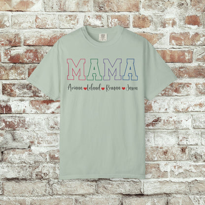 Custom MAMA T-Shirt with Kids Names