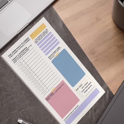 ADHD Daily Planner Post-it® Note Pad 10x6 Inch Funny Focus Pad for Productivity and Brain Dumps For Back To School, Gift For Student