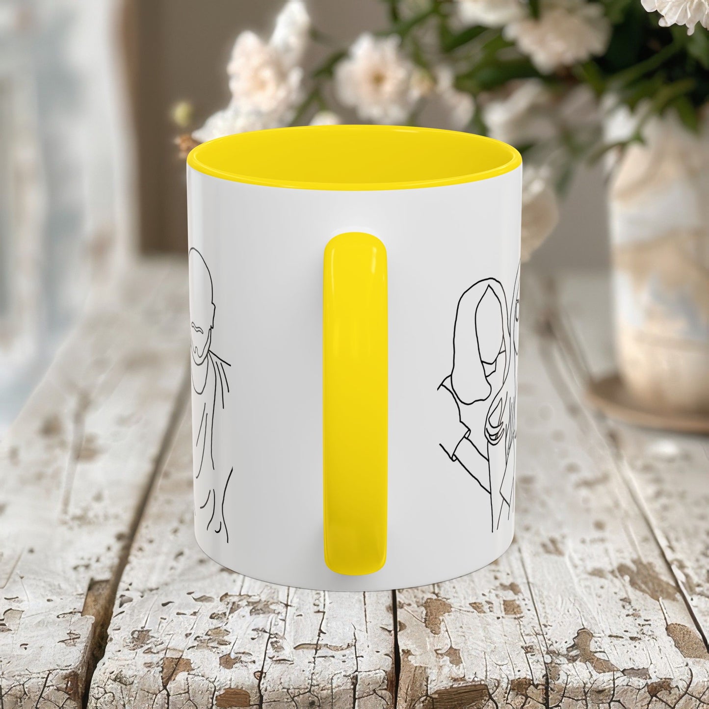 Personalized Family Portrait Mug, Custom Hand-Drawn Outline from Your Photo