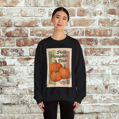Pink Pumpkin Club Sweatshirt, Retro Fall Sweater