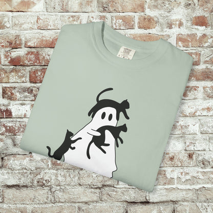 Spooky Ghost & Black Cats Comfort Colors Tee