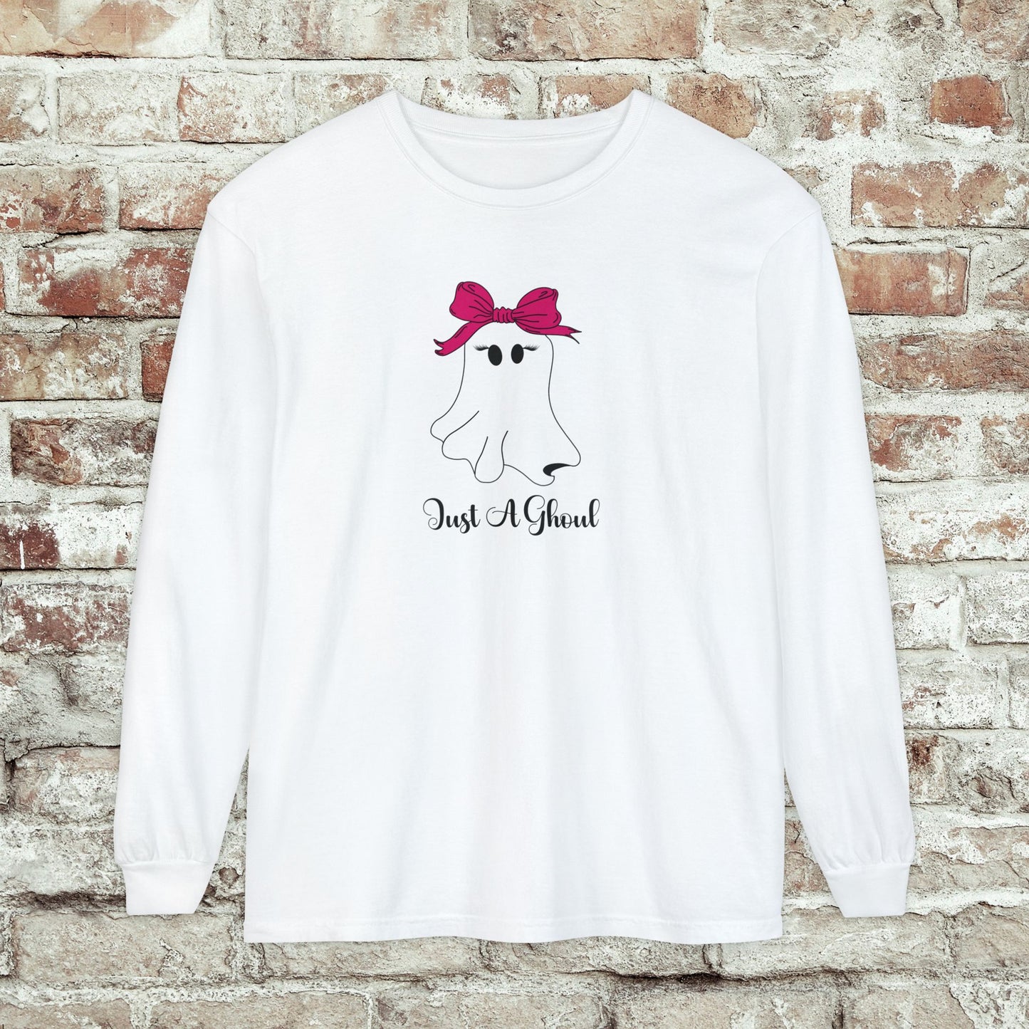 Just A Ghoul Long Sleeve Comfort Colors Shirt